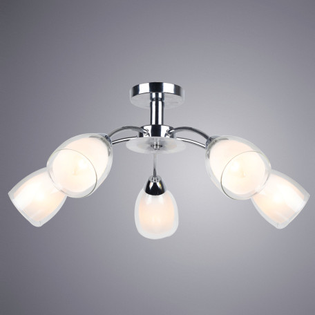 Потолочная люстра Arte Lamp Carmela A7201PL-5CC, 5xE14x40W, хромированный, белый, прозрачный, металл, стекло - миниатюра 2