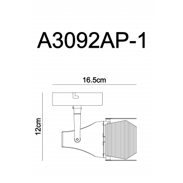 Схема с размерами Arte Lamp A3092AP-1WH