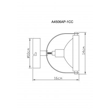 Схема с размерами Arte Lamp A4506AP-1CC