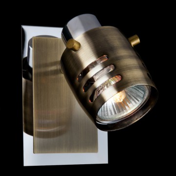 Настенный светильник с регулировкой направления света Eurosvet Leonardo 23463/1 хром/античная бронза (00000058750), 1xGU5.3x50W - миниатюра 5