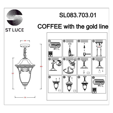 Схема с размерами ST Luce SL083.703.01