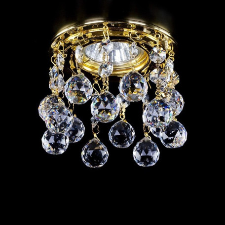 Встраиваемый светильник Artglass SPOT 20 CE SALE, 1xGU10x35W, золото, прозрачный с золотом, прозрачный, металл, хрусталь Artglass Crystal Exclusive