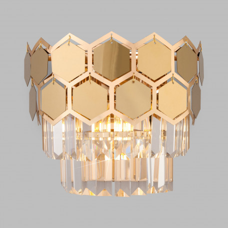 Настенный светильник Eurosvet Ariana 10124/2 золото/прозрачный хрусталь Strotskis (10113/2) (a055317), 2xE14x60W - миниатюра 2