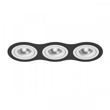 Встраиваемый светильник Lightstar Intero 16 i637060606, 3xGU10x50W, черный, белый, металл