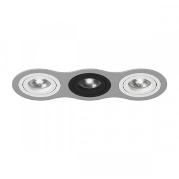 Встраиваемый светильник Lightstar Intero 16 i639060706, 3xGU10x50W, черный, серый, металл