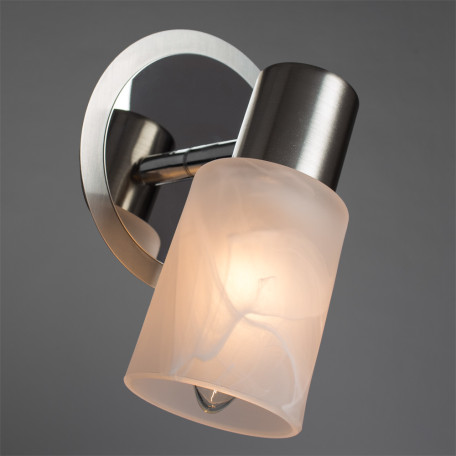Настенный светильник с регулировкой направления света Arte Lamp Cavalletta A4510AP-1SS, 1xE14x40W, хромированный, белый, металл, стекло - фото 2