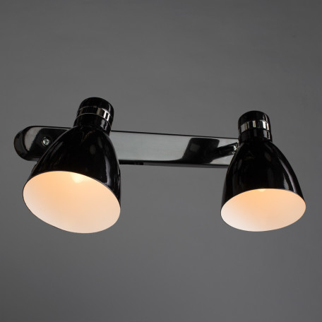 Настенный светильник с регулировкой направления света Arte Lamp Mercoled A5049AP-2BK, 2xE27x40W, черный, металл - миниатюра 2