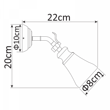 Схема с размерами Arte Lamp A9231AP-1CC