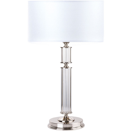 Настольная лампа Kutek Mood Artu ART-LG-1(N), 1xE27x60W, хром, белый, металл со стеклом, текстиль