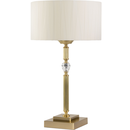 Настольная лампа Kutek Mood Fagiano FAG-LG-1(ZM/A), 1xE27x40W, золото, белый, металл с хрусталем, текстиль - миниатюра 1