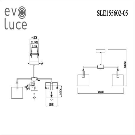 Схема с размерами Evoluce SLE155602-05