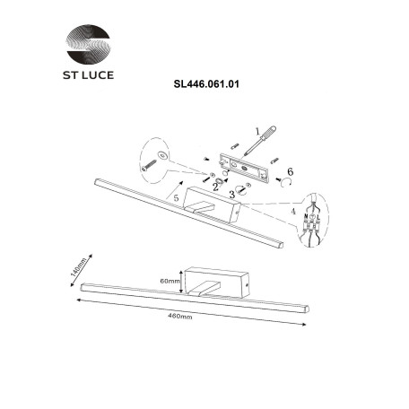 Схема с размерами ST Luce SL446.061.01