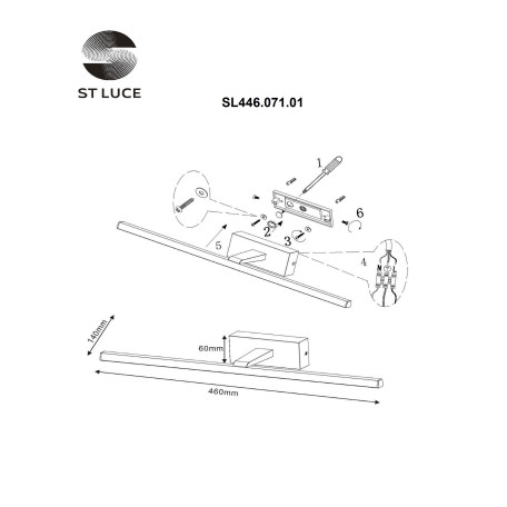 Схема с размерами ST Luce SL446.071.01