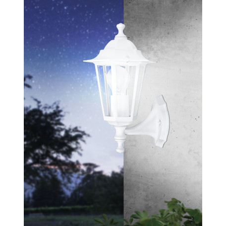 Настенный фонарь Eglo Laterna 5 22463, IP44, 1xE27x60W, белый, прозрачный, металл, металл со стеклом - миниатюра 2