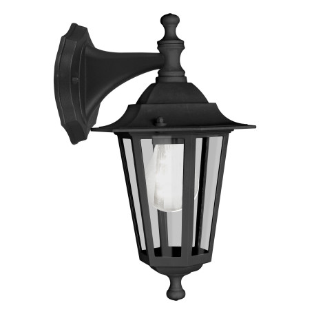 Настенный фонарь Eglo Laterna 4 22467, IP44, 1xE27x60W, черный, прозрачный, металл, металл со стеклом