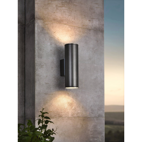 Настенный светильник Eglo Riga 94103, IP44, 2xGU10x3W, серый, металл, стекло - миниатюра 2