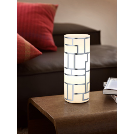 Настольная лампа Eglo Bayman 91971, 1xE27x60W, белый, хром, стекло - миниатюра 2
