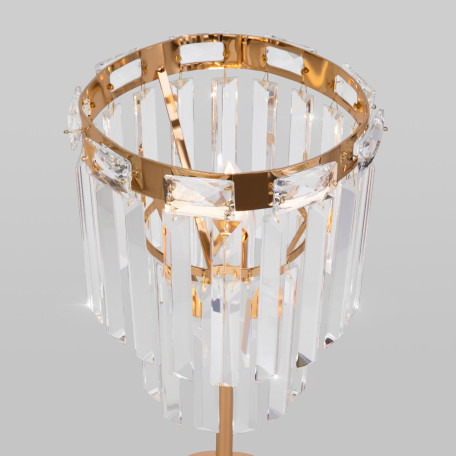 Настольная лампа Eurosvet Elegante 01136/1 золото/прозрачный хрусталь Strotskis (a060648), 1xE14x60W - миниатюра 2