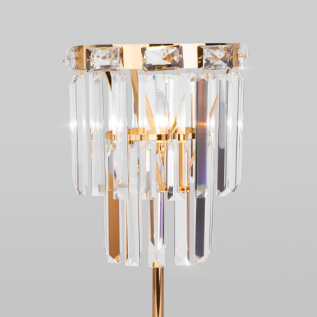 Настольная лампа Eurosvet Elegante 01136/1 золото/прозрачный хрусталь Strotskis (a060648), 1xE14x60W - миниатюра 3