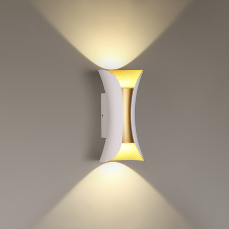 Настенный светодиодный светильник Odeon Light Hightech Krista 3886/6WG, IP54, LED 6W 4000K 350lm, белый, белый с золотом, металл