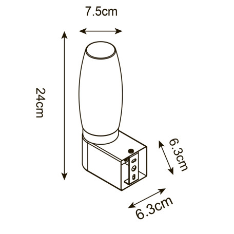 Схема с размерами Arte Lamp A1209AP-1CC