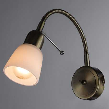 Настенный светильник с регулировкой направления света Arte Lamp Lettura A7009AP-1AB, 1xE14x40W - миниатюра 2