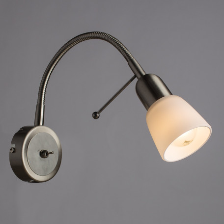 Настенный светильник с регулировкой направления света Arte Lamp Lettura A7009AP-1SS, 1xE14x40W - миниатюра 2