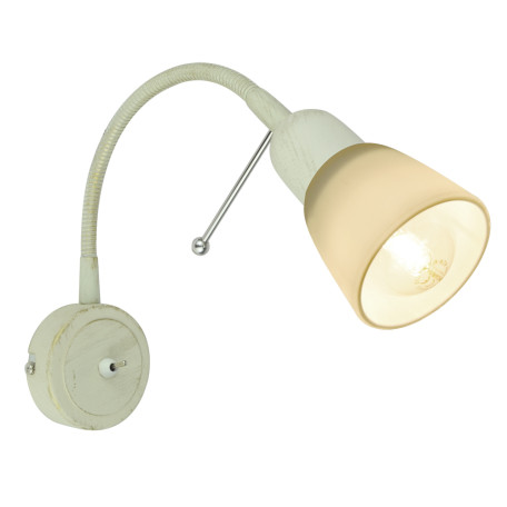 Настенный светильник с регулировкой направления света Arte Lamp Lettura A7009AP-1WG, 1xE14x40W, белый с золотой патиной, белый, металл, стекло
