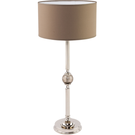 Настольная лампа Kutek Mood Tivoli TIV-LG-1(N), 1xE27x60W, хром, коричневый, металл со стеклом, текстиль
