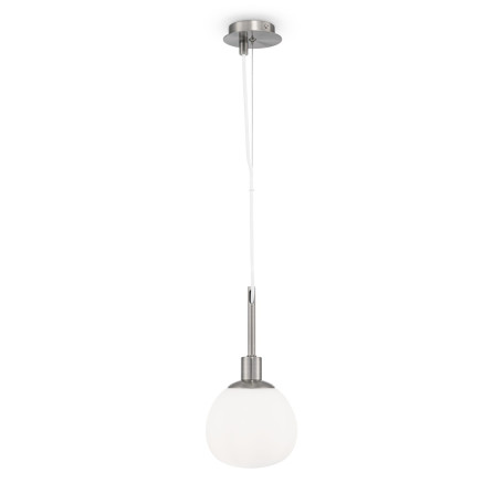 Подвесной светильник Maytoni Erich MOD221-PL-01-N, 1xE14x40W, никель, белый, металл, стекло