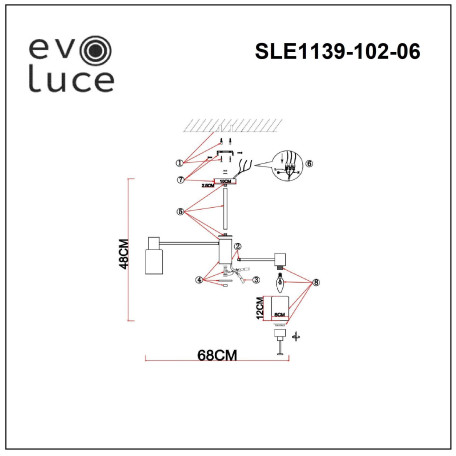 Схема с размерами Evoluce SLE1139-102-06