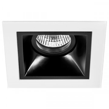 Встраиваемый светильник Lightstar Domino D51607, 1xGU5.3x50W, черный, черно-белый, металл