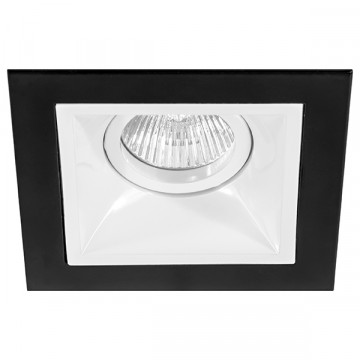 Встраиваемый светильник Lightstar Domino D51706, 1xGU5.3x50W, черный, черно-белый, металл