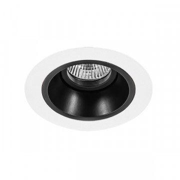 Встраиваемый светильник Lightstar Domino D61607, 1xGU5.3x50W, черный, черно-белый, металл