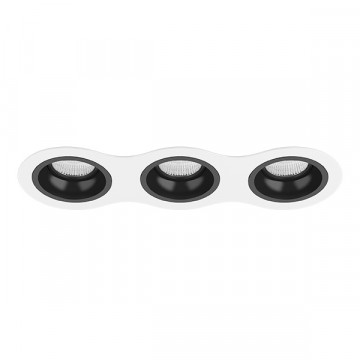 Встраиваемый светильник Lightstar Domino D636070707, 3xGU5.3x50W, черный, черно-белый, металл