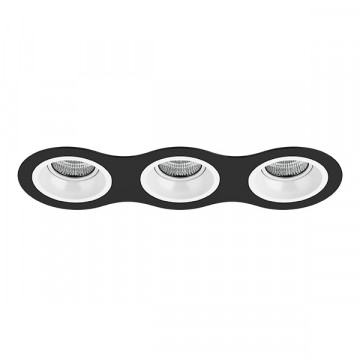 Встраиваемый светильник Lightstar Domino D637060606, 3xGU5.3x50W, черный, черно-белый, металл