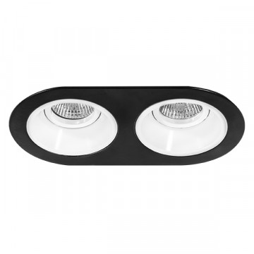 Встраиваемый светильник Lightstar Domino D6570606, 2xGU5.3x50W, черный, белый, металл