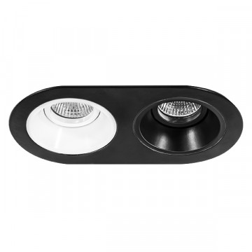 Встраиваемый светильник Lightstar Domino D6570607, 2xGU5.3x50W, черный, черно-белый, металл