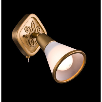 Настенный светильник с регулировкой направления света Maytoni Luther SP008-CW-01-G (ECO008-01-G), 1xE14x40W, матовое золото, матовое золото с белым, белый с матовым золотом, металл, стекло - миниатюра 4