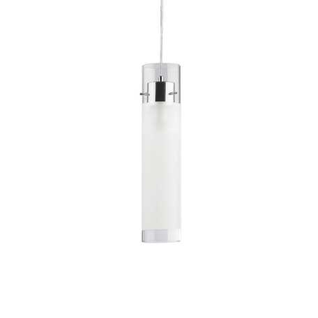Подвесной светильник Ideal Lux FLAM SP1 BIG 027364, 1xE27x60W, хром, белый, металл, стекло SALE