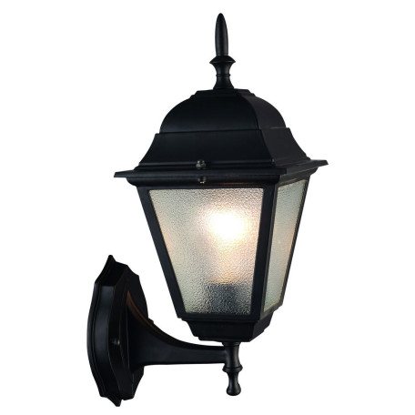 Настенный фонарь Arte Lamp Bremen A1011AL-1BK, IP44, 1xE27x60W, черный, металл, металл со стеклом