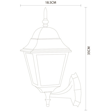 Схема с размерами Arte Lamp A1011AL-1BK