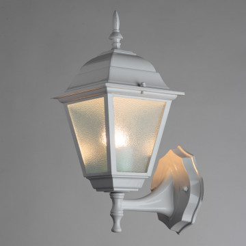 Настенный фонарь Arte Lamp Bremen A1011AL-1WH, IP44, 1xE27x60W, белый, металл, металл со стеклом - миниатюра 2