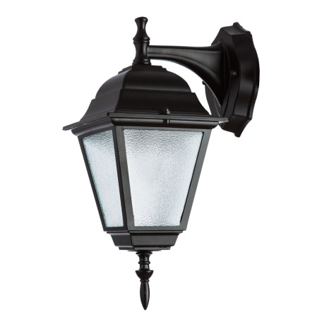 Настенный фонарь Arte Lamp Bremen A1012AL-1BK, IP44, 1xE27x60W, черный, металл, металл со стеклом