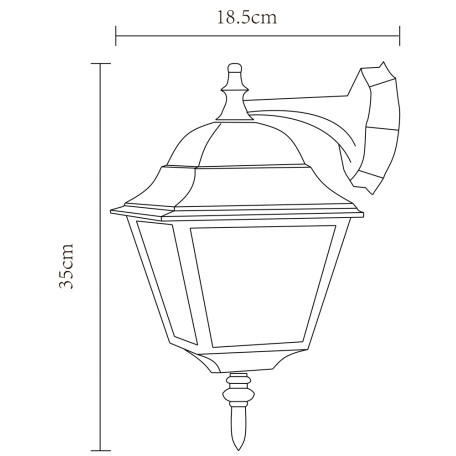 Схема с размерами Arte Lamp A1012AL-1BK