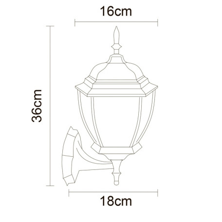 Схема с размерами Arte Lamp A3151AL-1BN