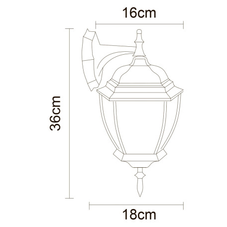 Схема с размерами Arte Lamp A3152AL-1BN