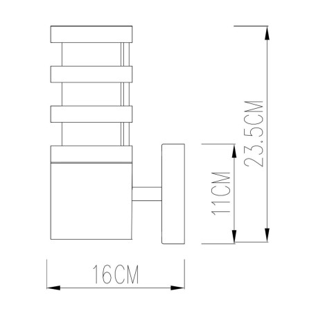 Схема с размерами Arte Lamp A8371AL-1BK