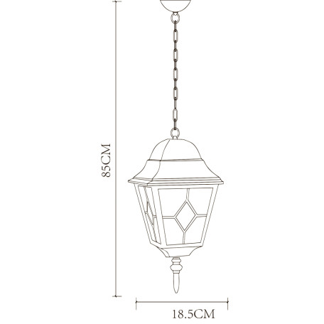 Схема с размерами Arte Lamp A1015SO-1BN