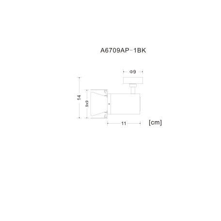 Схема с размерами Arte Lamp Instyle A6709AP-1BK